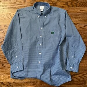 L.L. Bean Blue and White Checkered Button Down Shirt